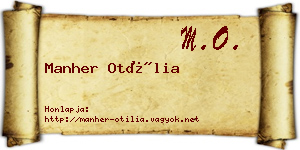 Manher Otília névjegykártya